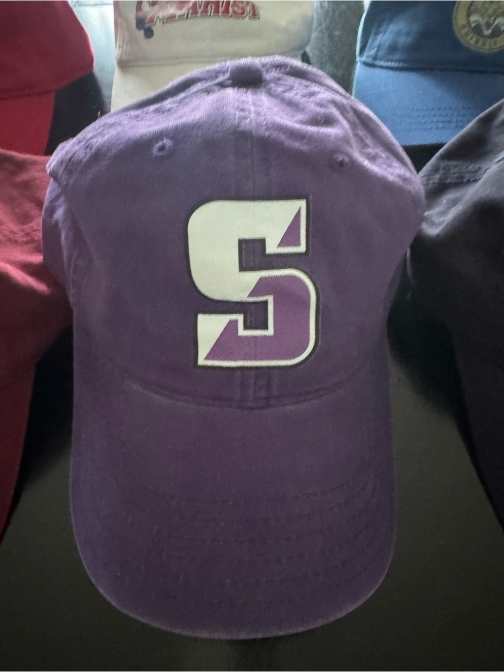 Purple Baseball Cap with White 'S' Logo
